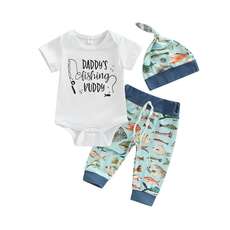 Daddy's Fishing Buddy Beanie Set