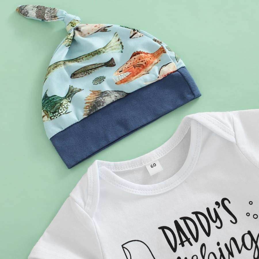Daddy's Fishing Buddy Beanie Set