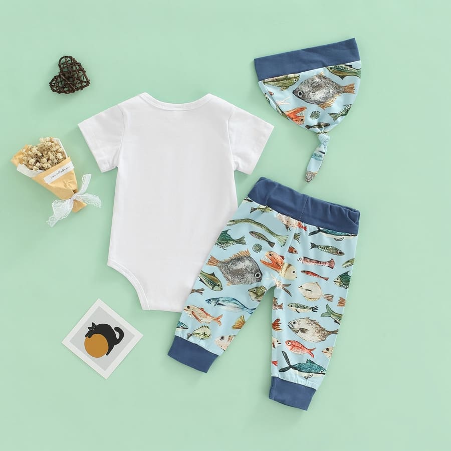 Daddy's Fishing Buddy Beanie Set