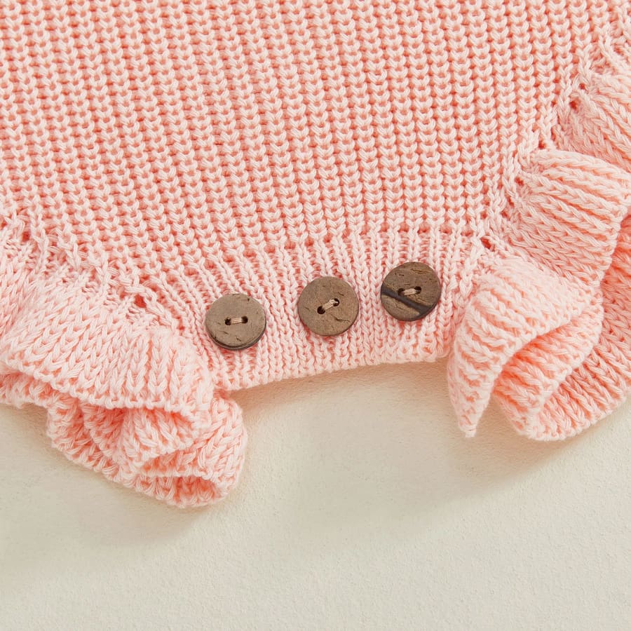 Laura Flutter Knit Romper - Lilac